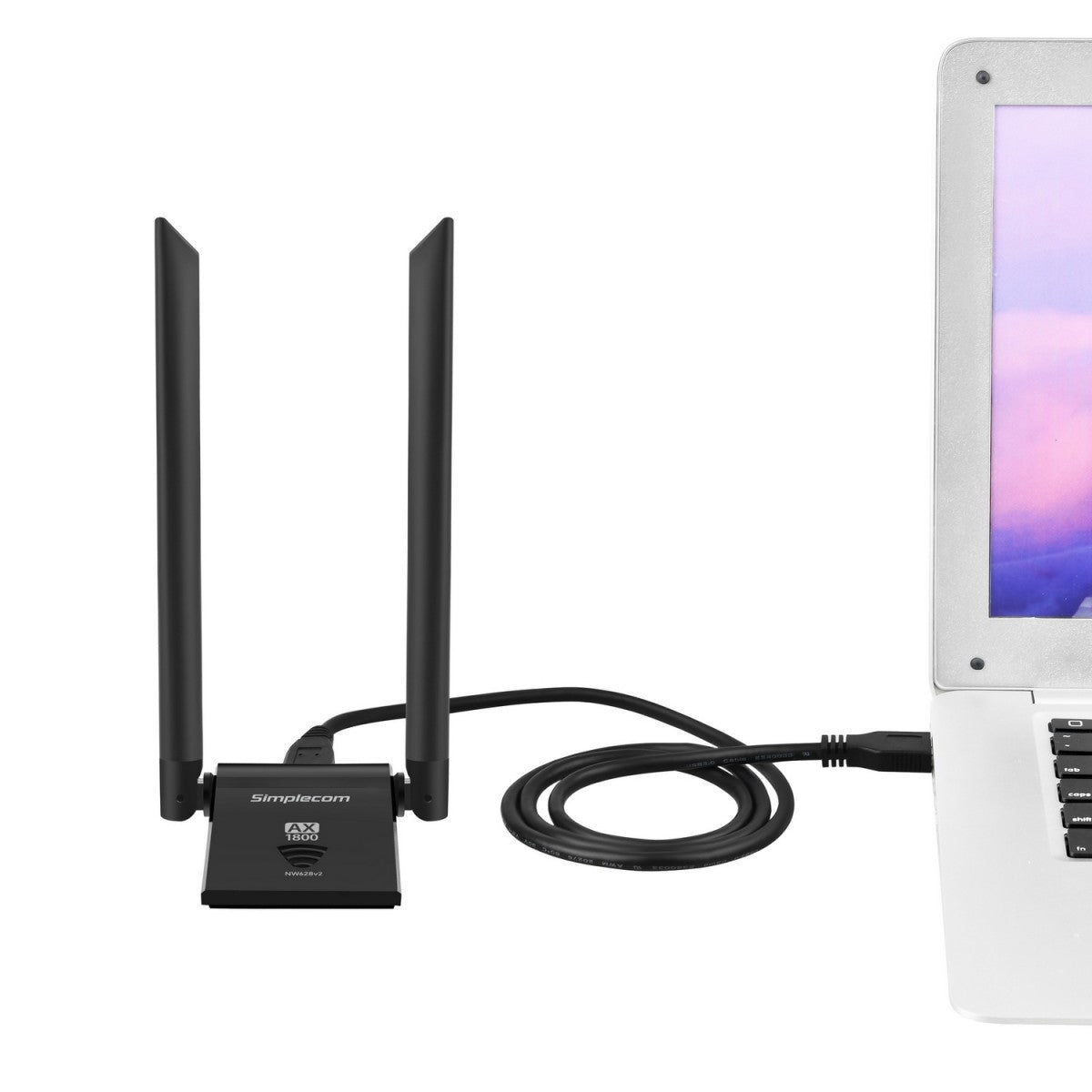 Simplecom NW628v2 AX1800 Dual Band WiFi 6 USB Adapter with 2x 5dBi High Gain Antennas Simplecom NW628v2 AX1800 Dual Band WiFi 6 USB Adapter with 2x 5dBi High Gain Antennas